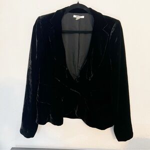 Vintage 90s DKNY Black Velvet Blazer Jacket